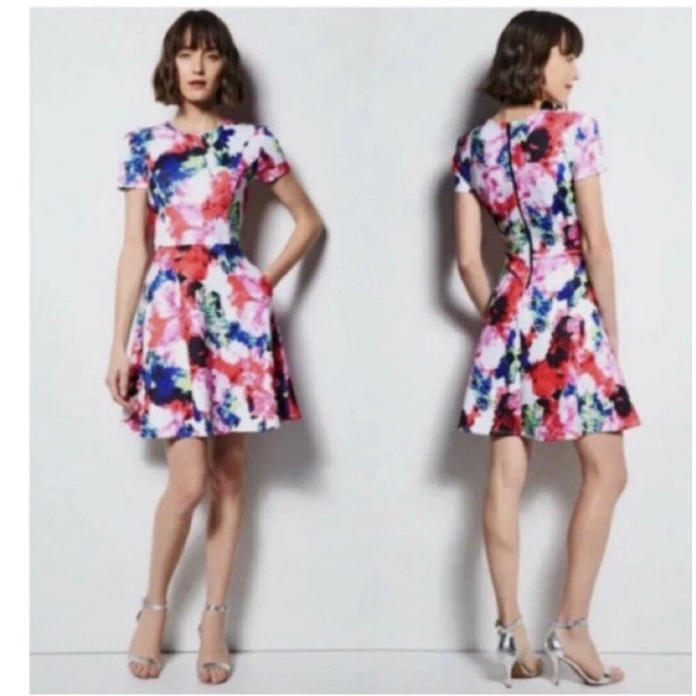 Milly for DesigNation Rosabella Floral Fit & Flare Mini Dress Size 4
